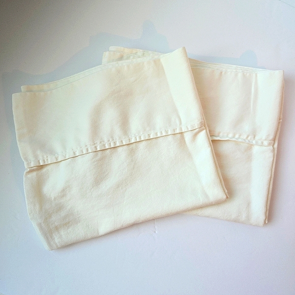 POTTERY BARN Queen Grand Organic Percale Sheets, Ivory - 2 Std Cases/Fitted/Flat - Picture 4 of 8